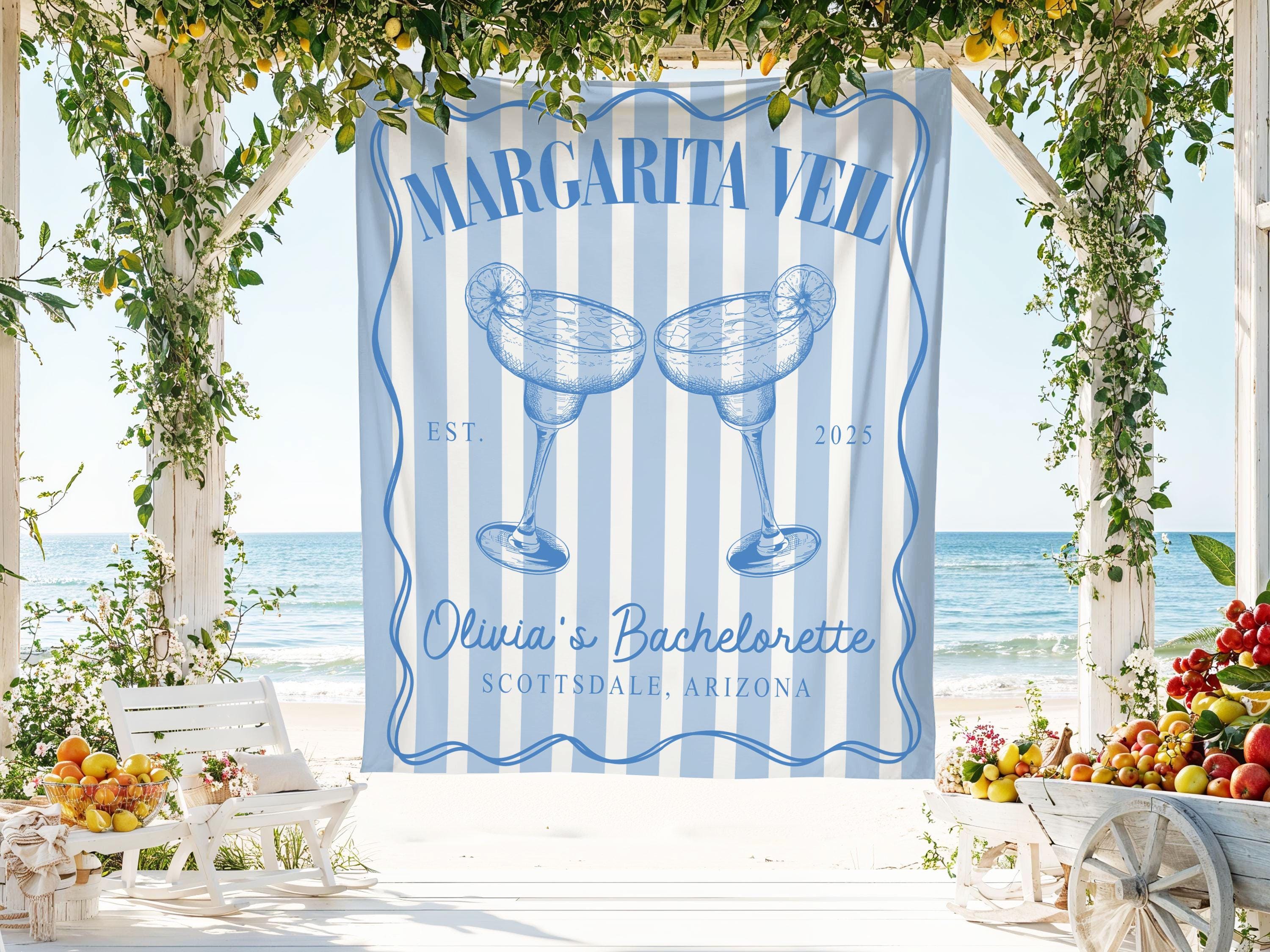Margarita Veil Bachelorette Banner, Custom Bachelorette Party Tapestry ...