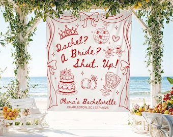 A Bride Shut Up Bachelorette Banner, Funny Princess Quote Hen Party Backdrop, Custom Friend Relationship Bach, Charleston Party Decor Banner