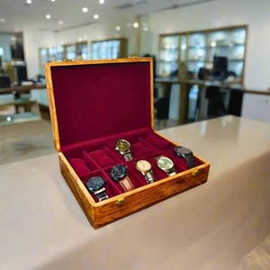 Personalized Watch Case 10 Slot for Men Watch Box Storage Organization Gift for Him Husband Dad  Wood Jewelry Box Gift for Her Anniversary