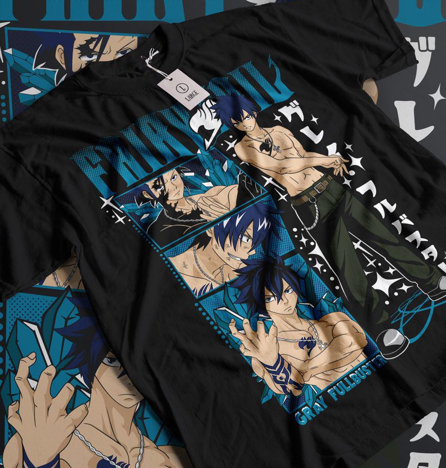 Fairy Tail Natsu Dragneel Shirt, Gray Fullbuster, Gajeel Redfox