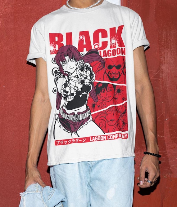 Unisex Black Lagoon Anime T-shirt, Revy Graphic Tee Waifu Manga