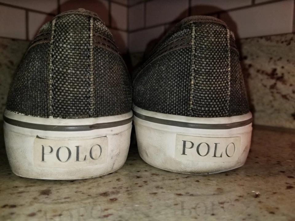 Polo Ralph Lauren Men\'s Shoes Size 9 D Morray Gray Vintage Burlap Sneakers NEW Polo Ralph Lauren Men main image 3