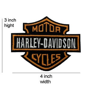 Harley Davidson Orange Classic Logo Embroidery Patch Iron On Sew-On Ship From USA