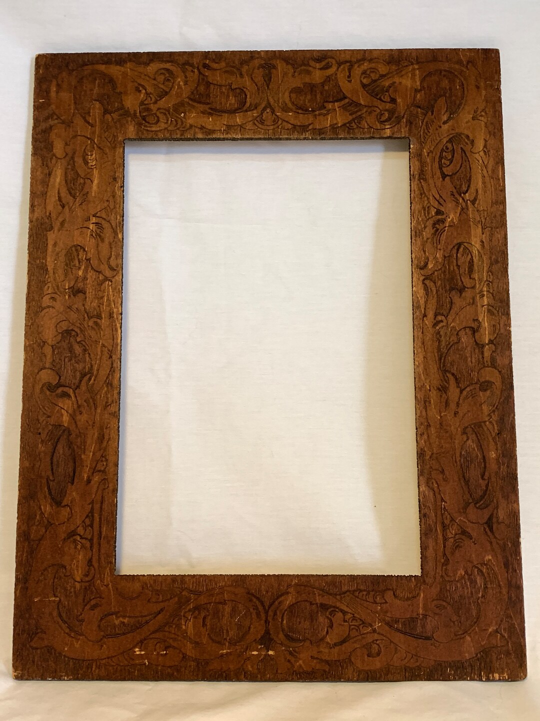 Antique Art Nouveau Pyrography Picture Frame - Etsy
