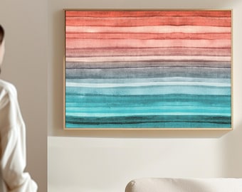 Boho Wall Art: Large Striped Vintage Textile (Digital Download)