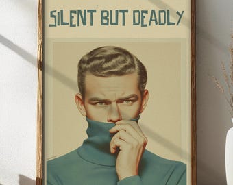 Retro Bathroom Art: Funny Bathroom Sign (Digital Download)