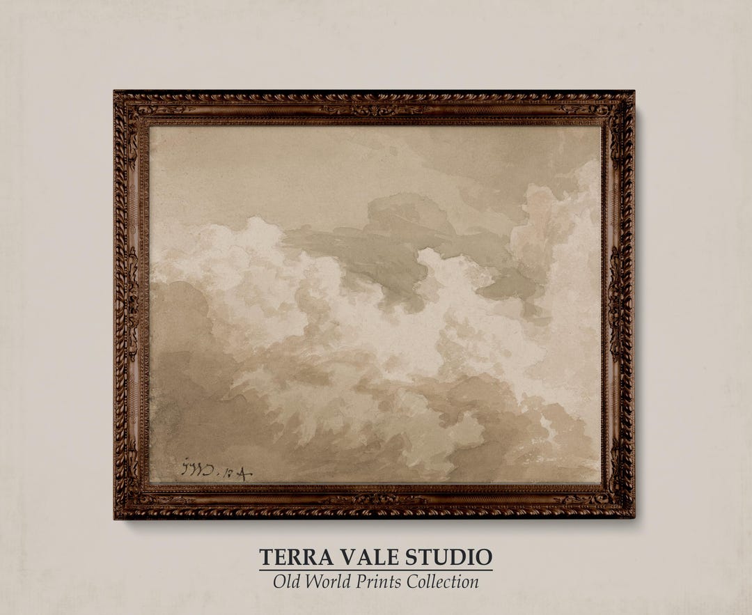 Old Clouds Study Painting, Antique Sky Drawing Downloadable Print - Etsy