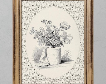 Funny Vintage Bathroom Signs: Bathroom Botanical Art (Digital Download)