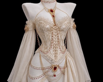 Gotisk kristallkroppskedjeset, kusliga Halloween-vampyrcosplaysmycken