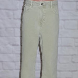 Zara Chico&#39;s Light Green Wide Leg Jeans Size 38