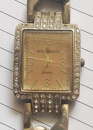 Bijou Brigitte Silver Crystal Rhinestone Square Watch