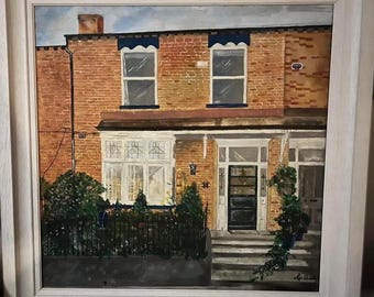 Personalised oil painting of house (frame included)