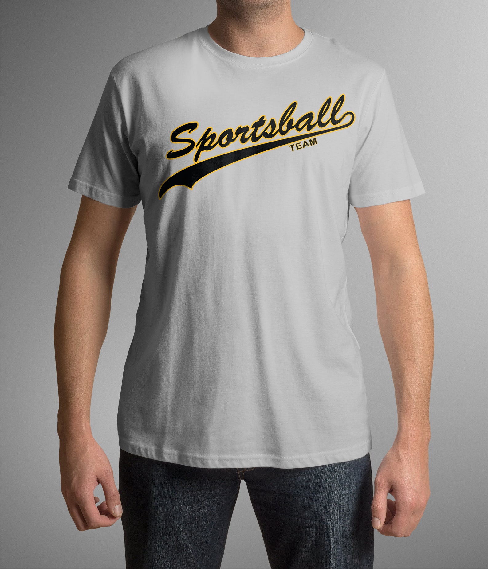 Tshirt Unisex hommes / Sportsball femmes noir et jaune Etsy