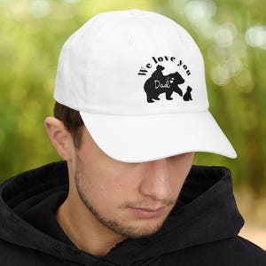 Dad We Love You Bear Family Dad Hat, leuk vaderdagcadeau, casual alledaagse hoed, stijlvolle ouderuitrusting, gratis levering hoed zomerstijl