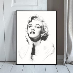 Vintage Hollywood-style art Poster - Black and White Print, Fashion Photography, Vintage Hollywood Wall Art,  300 DPI, Digital Download