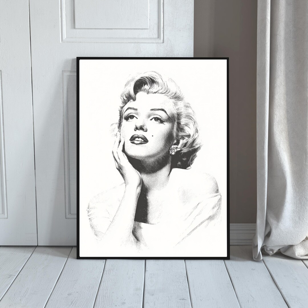 Marilyn Monroe Poster - Black and White Print, Fashion Photography ...