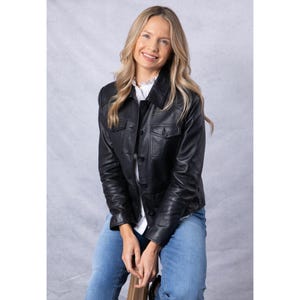 Women’s Black Leather Jacket Genuine Slim Fit Leather Blazer Handmade Real Leather Jacket Short Biker Jacket Women Classic Ladies Jacket