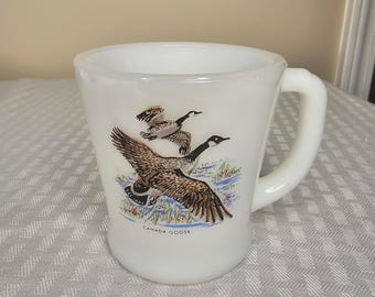 Vintage Fire King Kanadagans Kaffeetasse Milchglas Ausgezeichneter Zustand