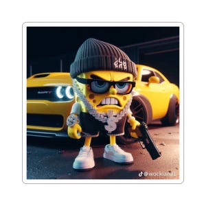 Fun & Edgy Kiss-Cut Stickers, Cool Car-Themed Decor, Cartoon Character Stickers, Laptop Decals, Gift for Teens
