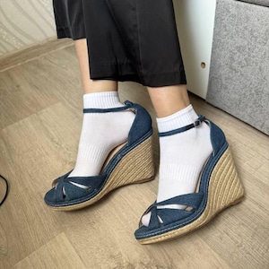 Espadrilles compensées en denim confort : L.K. Bennett, UE 41 / États-Unis 10
