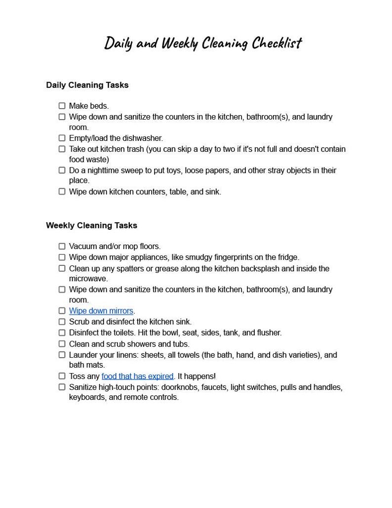Cleaning Checklist Bundle-daily, Weekly, Monthly, Annually - Etsy