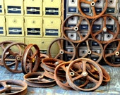 Vintage Industrial Cast Iron Wheels Pulleys Metal Salvage Parts Farm Cart, Barn Wagon, Ranch Tractor, Factory Machine, Steampunk Gizmo