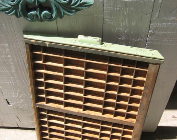 Vintage Letterpress Type Case Drawer Compartmentalized Wooden Etsy