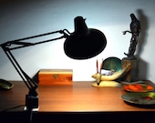 Vintage Floating Architects Desk Lamp BOTH Incandescent Fluorescent Industrial Articulating Drafting Office Light Fixture - Clamp On Base