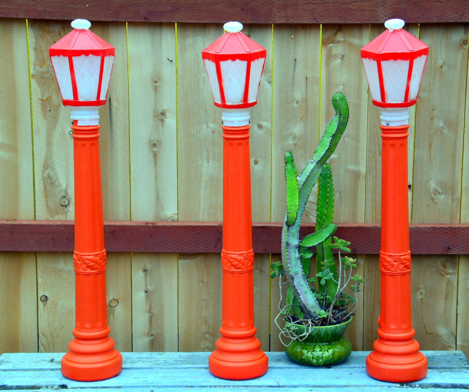 Vintage Street Light Blow Mold Collection Set of Three Light Etsy