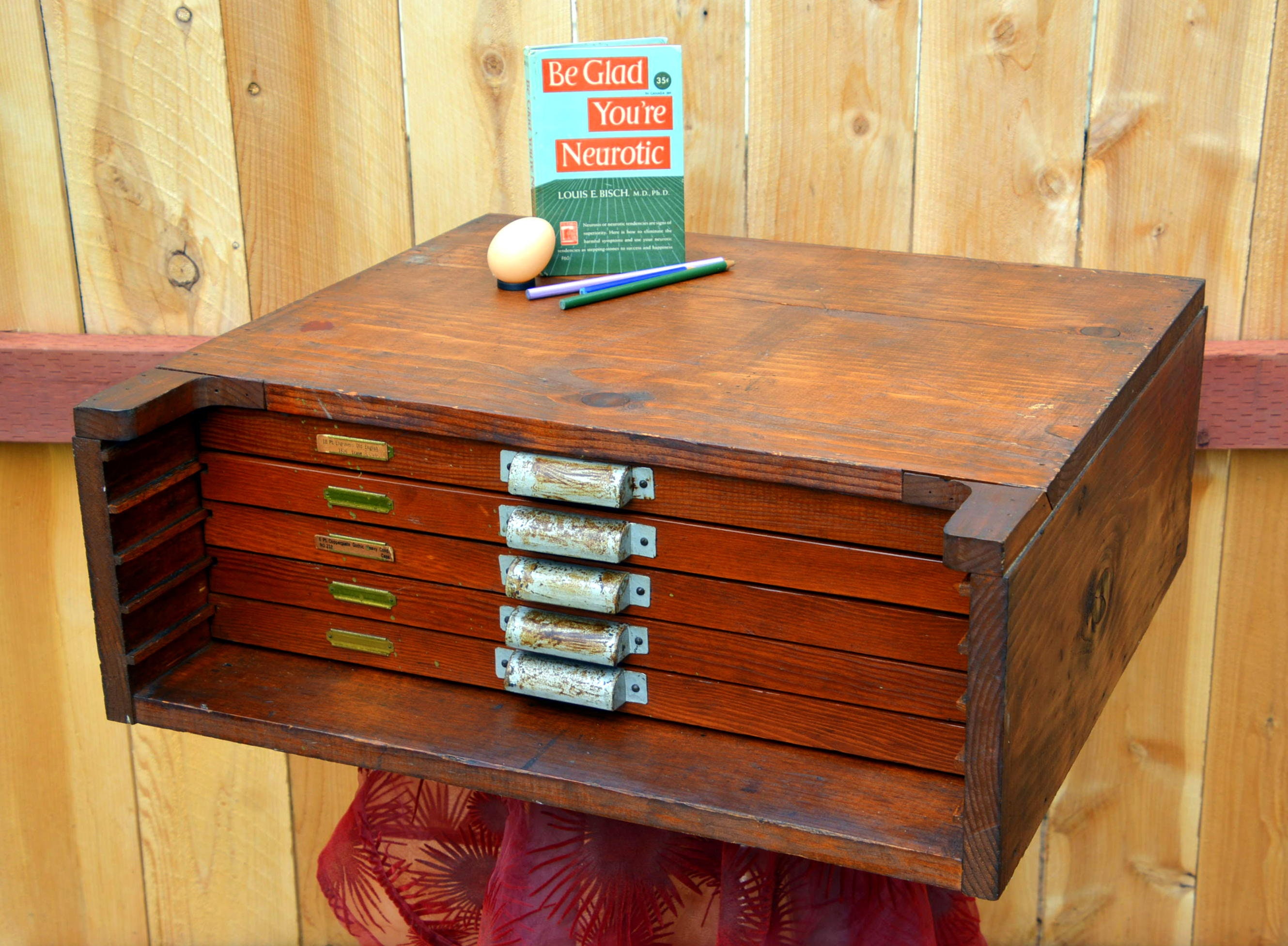 Vintage Printers Letterpress Type Cabinet: Rustic ...