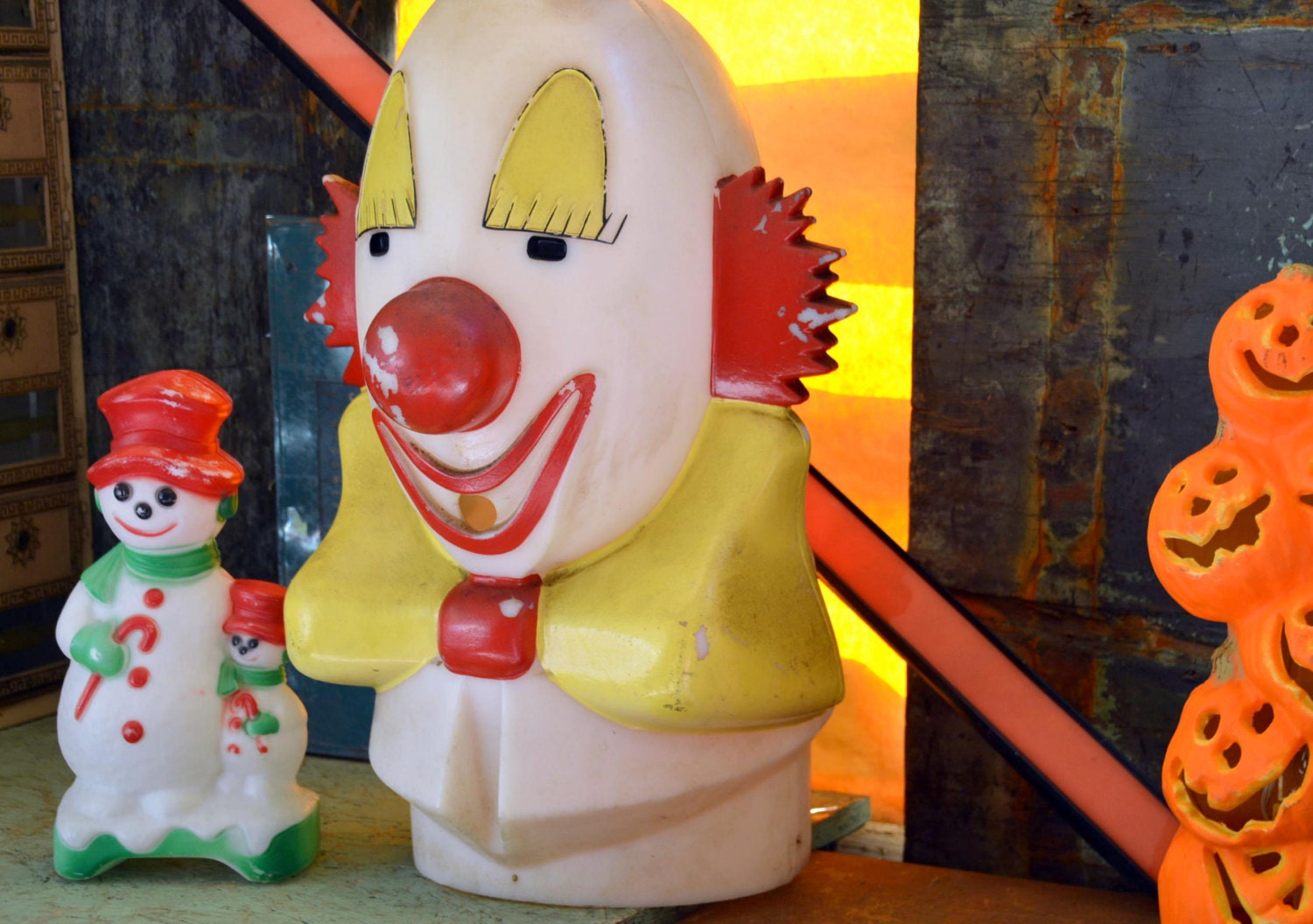 RARE Vintage Carnival Clown Balloon Squirt Gun Game Head Etsy