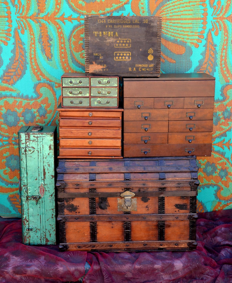 Vintage Wooden Ammo Crate Boxes Rustic Ammunition Storage Etsy