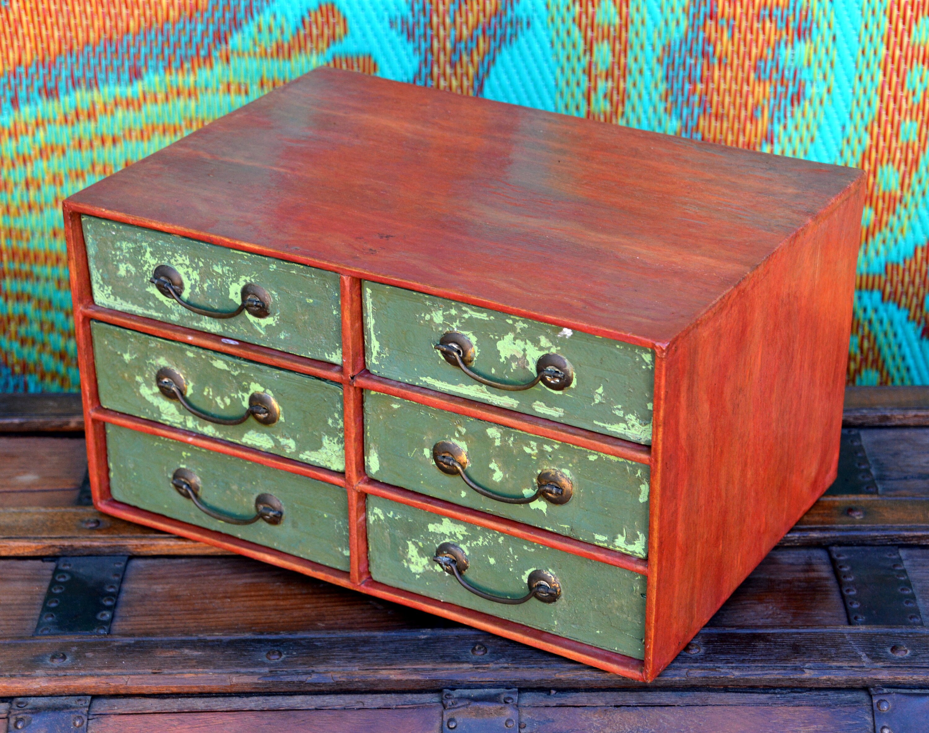 Vintage 6 Drawer Organizer Cabinet / Parts Bin: Small ...