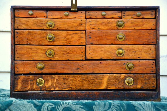 Antique Homemade Machinist Tool Box Organizer Chest Trunk Etsy