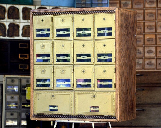 Vintage Post Office Box Mail Cubby in Oak USPS Etsy