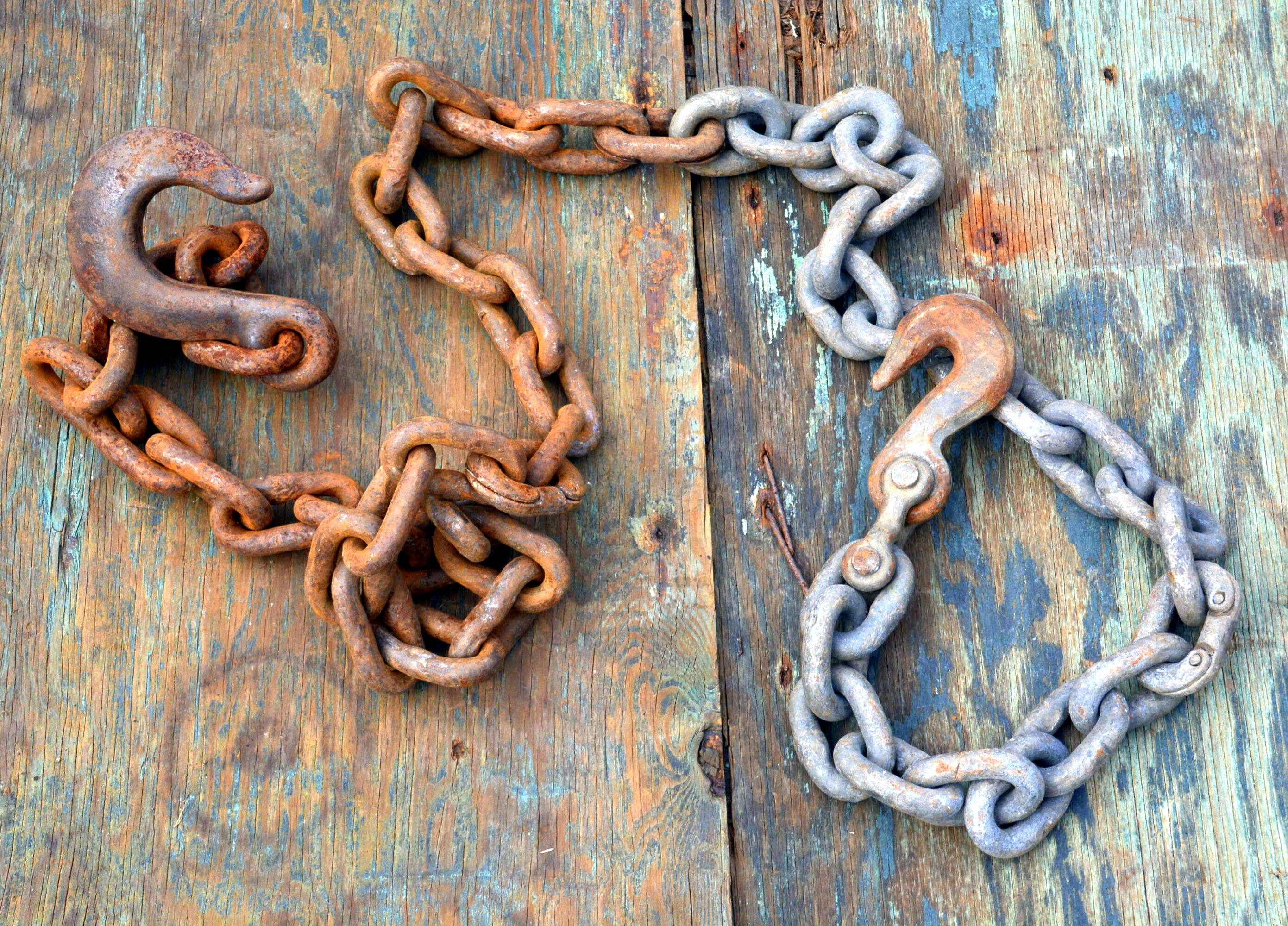Large Industrial Hooks & Chainlinks 10ft Iron Chain Links Etsy
