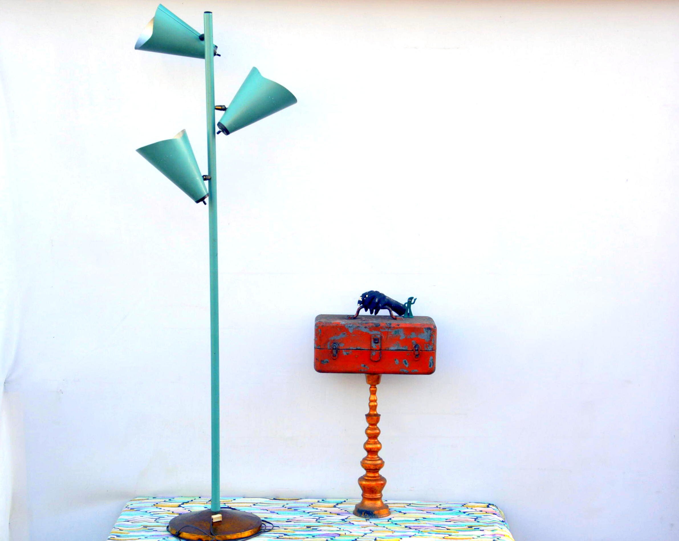 teal tall lamp