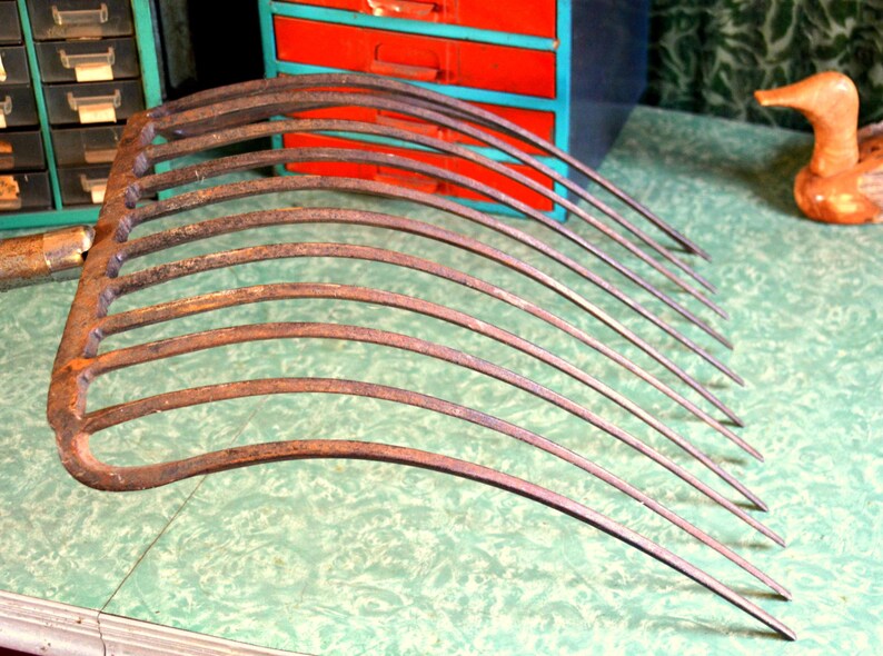 Vintage 12 Tine Hay / Pitch Fork / Pitchfork with Solid Etsy