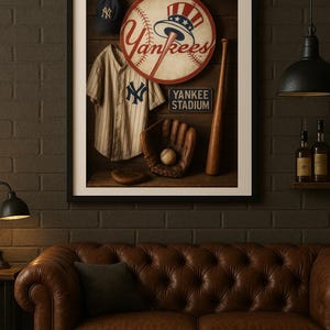 Ultimate Yankees Man Cave Wall Art | Vintage Baseball Decor | New York Yankees Memorabilia Poster