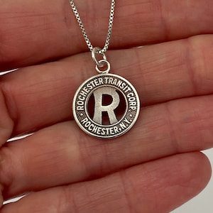 Rochester Subway Token Pendant, Rochester NY Pendant, Rochester Necklace, Vintage Subway Token Pendant