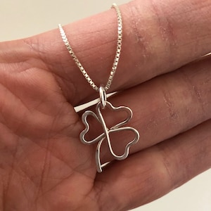 Sterling Silver Shamrock Pendant: Lucky Clover Necklace