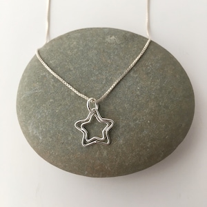 Silver Star Pendant, Silver Star Necklace, Double Star Pendant, Tiny Star Pendant, Petite Star Necklace, Delicate Star Pendant