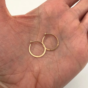 Gold Hoop Earrings,  Delicate Gold Hoops, Small Gold Hoops, 14k Hammered Hoop Earrings, Solid Gold Hoops, 14k Gold Hoops, Elegant Gold Hoop