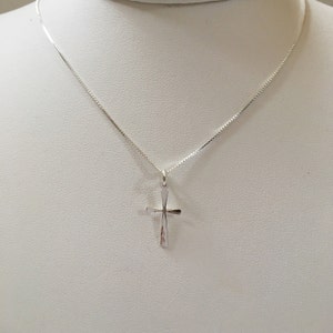 Hammered Silver Cross, Small Silver Cross, Simple Silver Cross, Cross Pendant, Silver Cross Necklace, Simple Cross Pendant