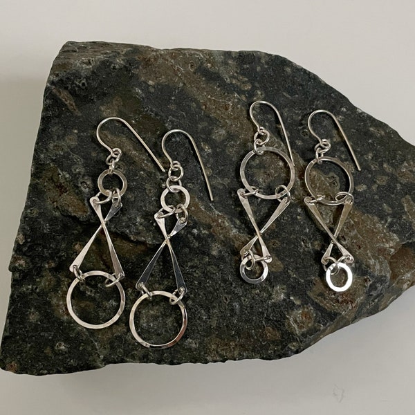 Hugs and Kisses Earrings, X and O Earrings, Silver Love Earrings, Xs and Os Earrings, X O Dangles, Silver Hugs and Kisses