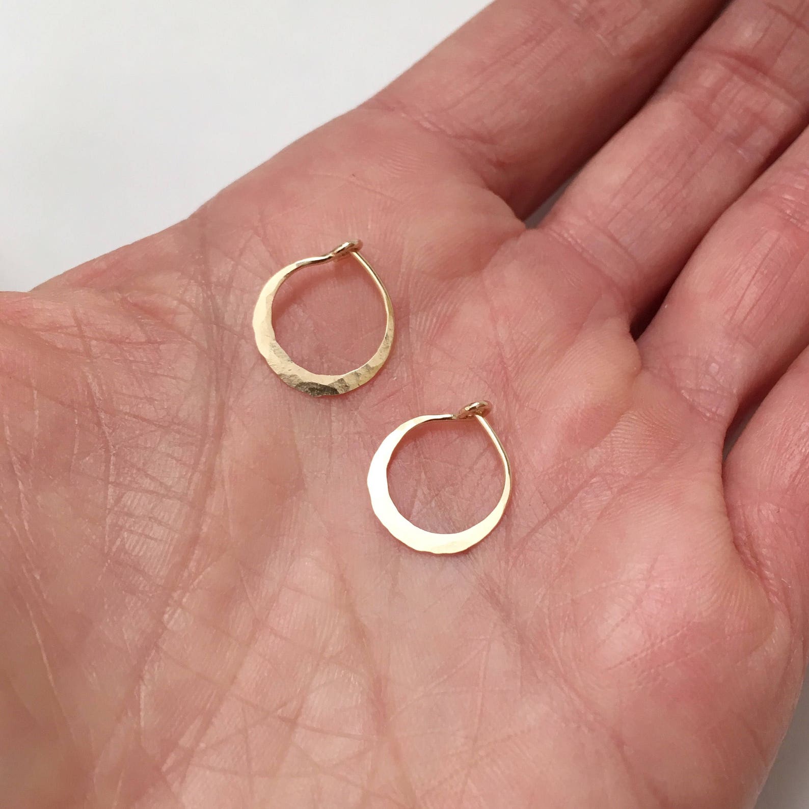 Tiny Gold Hoops Petite Gold Hoops Delicate Gold Hoops Thin Etsy