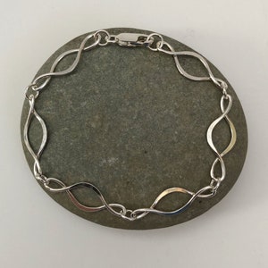 Hammered Sterling Silver Infinity Link Bracelet