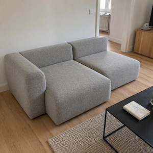 Modular Sectional Floor Sofa Minimalist Couch Low Profile Lounge Seating Modern Living Room Furniture Soft Upholstered 2 Piece Sofa