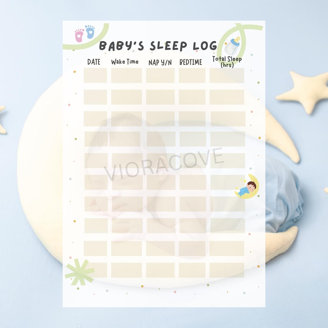 Baby Sleep Log Printable PDF | Newborn & Infant Sleep Tracker | Baby ...