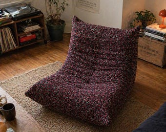Cojín de suelo acolchado con estampado floral: asiento de salón estilo bohemio, almohada de meditación, sofá para dormitorio universitario.